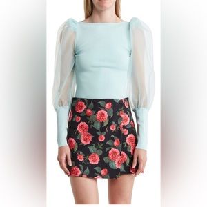 Alice + Olivia Abella Puff-Sleeve Top ($295)
